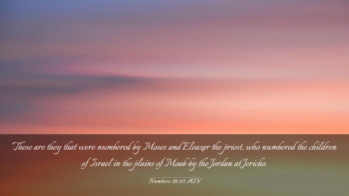 Picture 03 - Numbers 26:63 ASV Desktop Wallpaper - These are they that were numbered by Moses and - Desktop Bible Verse Wallpaper