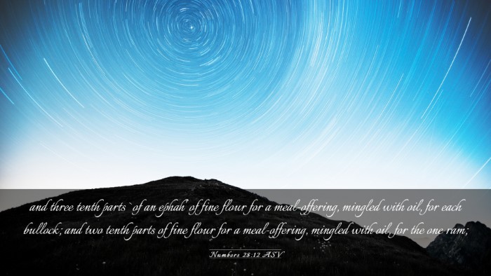 Picture 03 - Numbers 28:12 ASV Desktop Wallpaper - and three tenth parts `of an ephah' of fine flour - Desktop Bible Verse Wallpaper