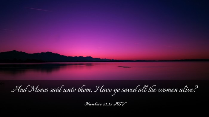 Picture 03 - Numbers 31:15 ASV Desktop Wallpaper - And Moses said unto them, Have ye saved all the - Desktop Bible Verse Wallpaper
