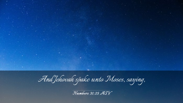 Picture 03 - Numbers 31:25 ASV Desktop Wallpaper - And Jehovah spake unto Moses, - Desktop Bible Verse Wallpaper