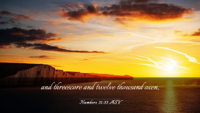 Picture 03 - Numbers 31:33 ASV Desktop Wallpaper - and threescore and twelve thousand - Desktop Bible Verse Wallpaper