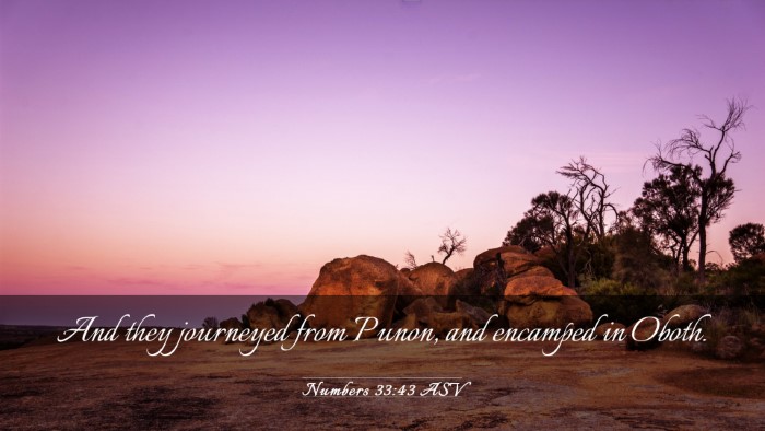 Picture 03 - Numbers 33:43 ASV Desktop Wallpaper - And they journeyed from Punon, and encamped in - Desktop Bible Verse Wallpaper