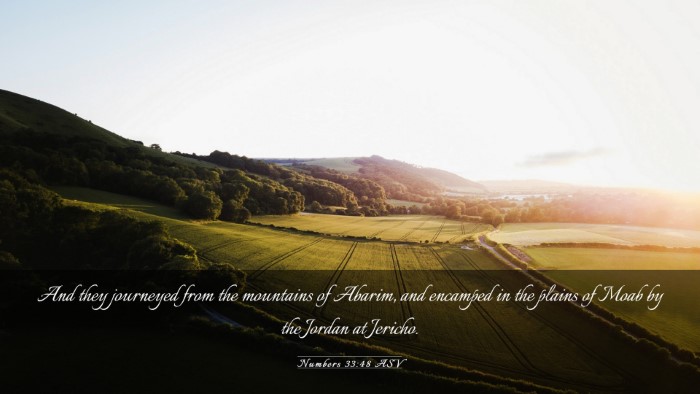 Picture 03 - Numbers 33:48 ASV Desktop Wallpaper - And they journeyed from the mountains of Abarim, - Desktop Bible Verse Wallpaper