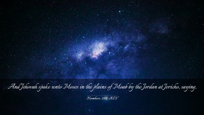 Picture 03 - Numbers 35:1 ASV Desktop Wallpaper - And Jehovah spake unto Moses in the plains of - Desktop Bible Verse Wallpaper