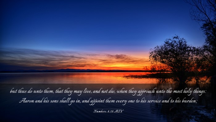 Picture 03 - Numbers 4:19 ASV Desktop Wallpaper - but thus do unto them, that they may live, and - Desktop Bible Verse Wallpaper