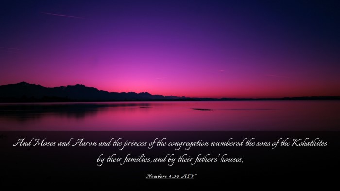 Picture 03 - Numbers 4:34 ASV Desktop Wallpaper - And Moses and Aaron and the princes of the - Desktop Bible Verse Wallpaper