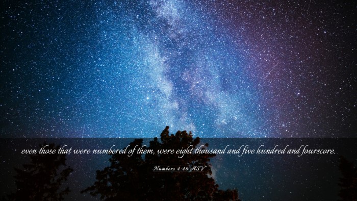 Picture 03 - Numbers 4:48 ASV Desktop Wallpaper - even those that were numbered of them, were eight - Desktop Bible Verse Wallpaper