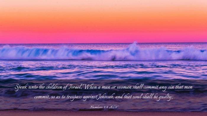 Picture 03 - Numbers 5:6 ASV Desktop Wallpaper - Speak unto the children of Israel, When a man or - Desktop Bible Verse Wallpaper