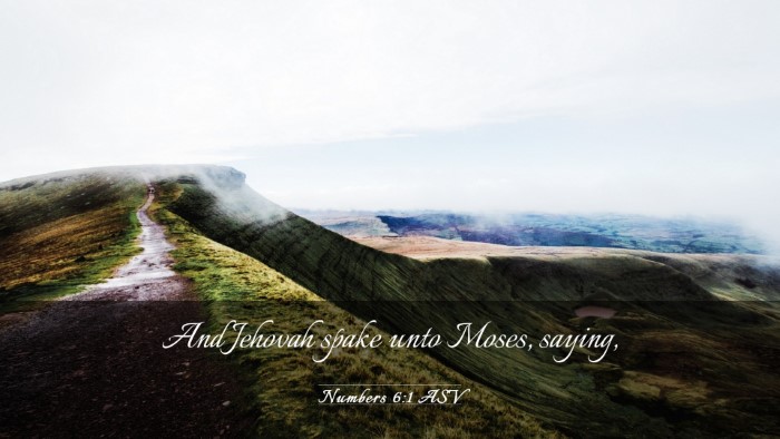 Picture 03 - Numbers 6:1 ASV Desktop Wallpaper - And Jehovah spake unto Moses, - Desktop Bible Verse Wallpaper
