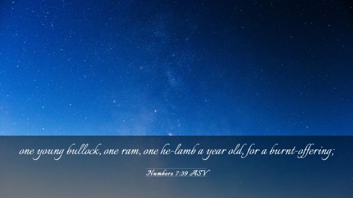 Picture 03 - Numbers 7:39 ASV Desktop Wallpaper - one young bullock, one ram, one he-lamb a year - Desktop Bible Verse Wallpaper