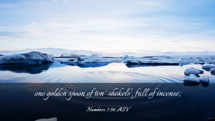 Picture 03 - Numbers 7:56 ASV Desktop Wallpaper - one golden spoon of ten `shekels', full of - Desktop Bible Verse Wallpaper
