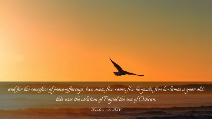 Picture 03 - Numbers 7:77 ASV Desktop Wallpaper - and for the sacrifice of peace-offerings, two - Desktop Bible Verse Wallpaper