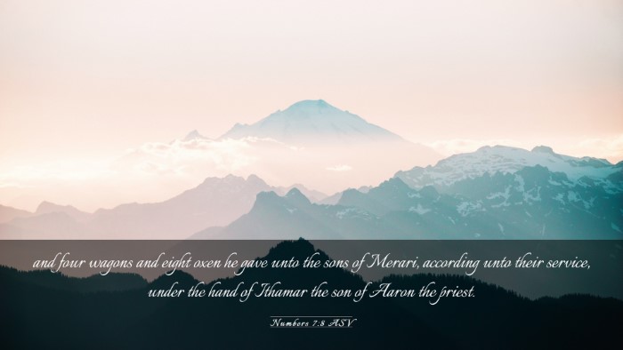 Picture 03 - Numbers 7:8 ASV Desktop Wallpaper - and four wagons and eight oxen he gave unto the - Desktop Bible Verse Wallpaper