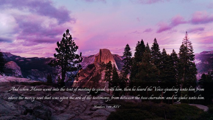 Picture 03 - Numbers 7:89 ASV Desktop Wallpaper - And when Moses went into the tent of meeting to - Desktop Bible Verse Wallpaper