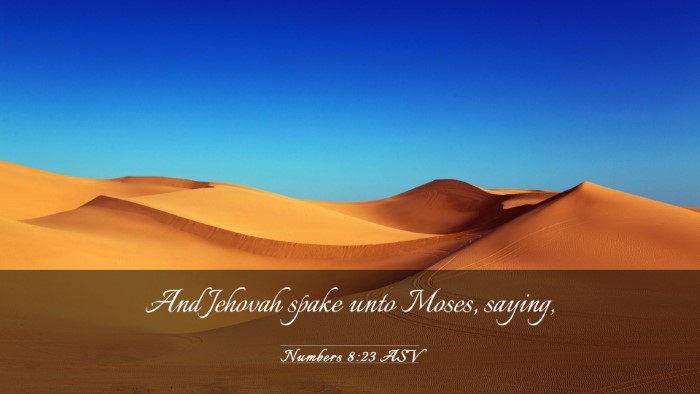 Picture 03 - Numbers 8:23 ASV Desktop Wallpaper - And Jehovah spake unto Moses, - Desktop Bible Verse Wallpaper