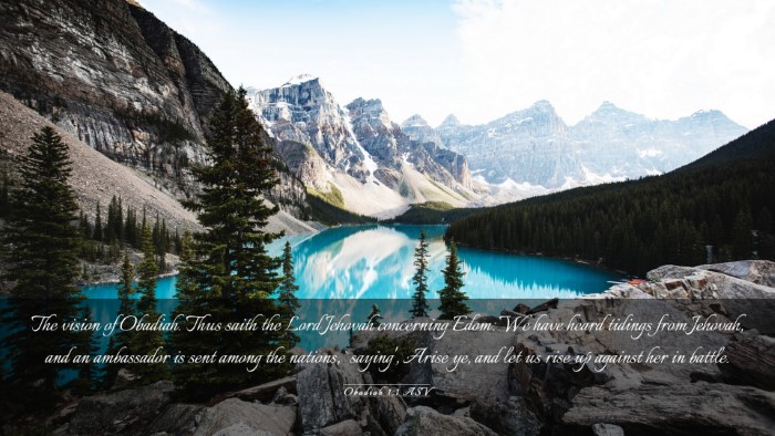 Picture 03 - Obadiah 1:1 ASV Desktop Wallpaper - The vision of Obadiah. Thus saith the Lord - Desktop Bible Verse Wallpaper