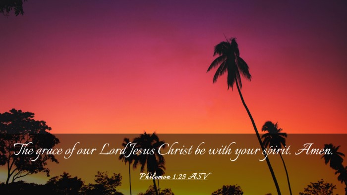 Picture 03 - Philemon 1:25 ASV Desktop Wallpaper - The grace of our Lord Jesus Christ be with your - Desktop Bible Verse Wallpaper