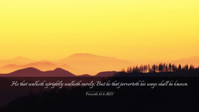 Picture 03 - Proverbs 10:9 ASV Desktop Wallpaper - He that walketh uprightly walketh surely; But he - Desktop Bible Verse Wallpaper