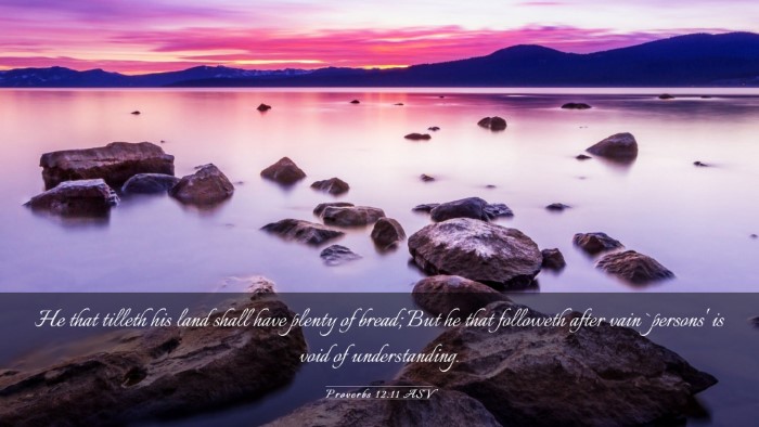 Picture 03 - Proverbs 12:11 ASV Desktop Wallpaper - He that tilleth his land shall have plenty of - Desktop Bible Verse Wallpaper