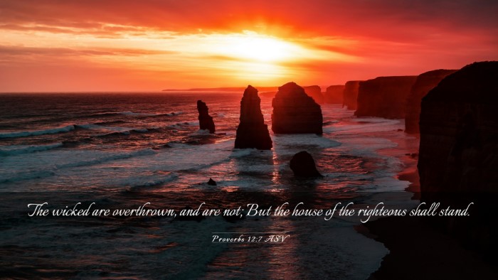 Picture 03 - Proverbs 12:7 ASV Desktop Wallpaper - The wicked are overthrown, and are not; But the - Desktop Bible Verse Wallpaper
