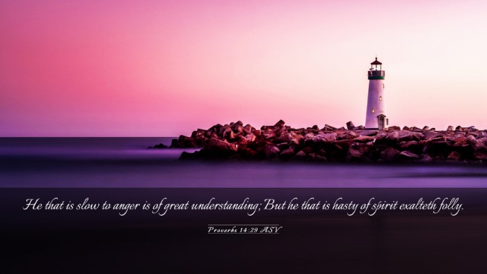 Picture 03 - Proverbs 14:29 ASV Desktop Wallpaper - He that is slow to anger is of great - Desktop Bible Verse Wallpaper