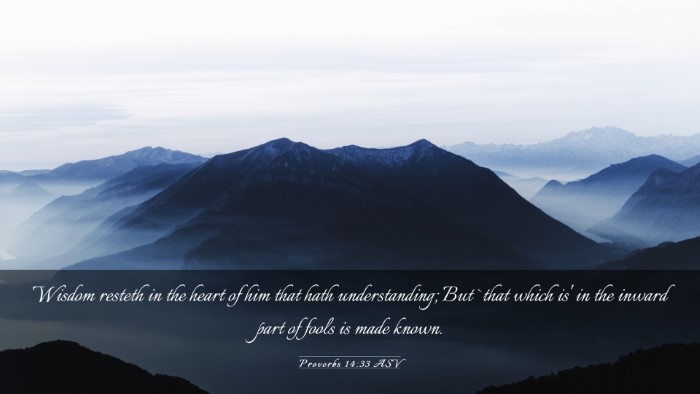 Picture 03 - Proverbs 14:33 ASV Desktop Wallpaper - Wisdom resteth in the heart of him that hath - Desktop Bible Verse Wallpaper