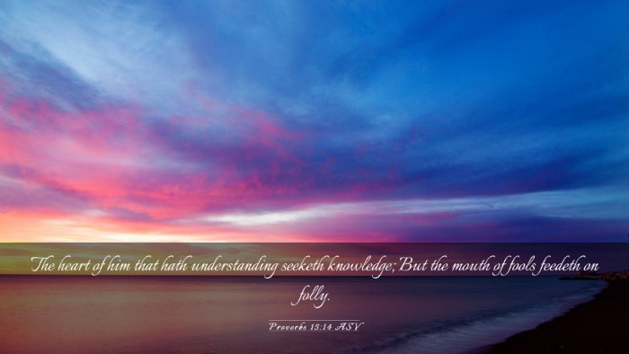 Picture 03 - Proverbs 15:14 ASV Desktop Wallpaper - The heart of him that hath understanding seeketh - Desktop Bible Verse Wallpaper