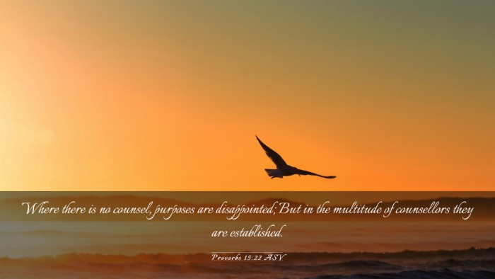 Picture 03 - Proverbs 15:22 ASV Desktop Wallpaper - Where there is no counsel, purposes are - Desktop Bible Verse Wallpaper