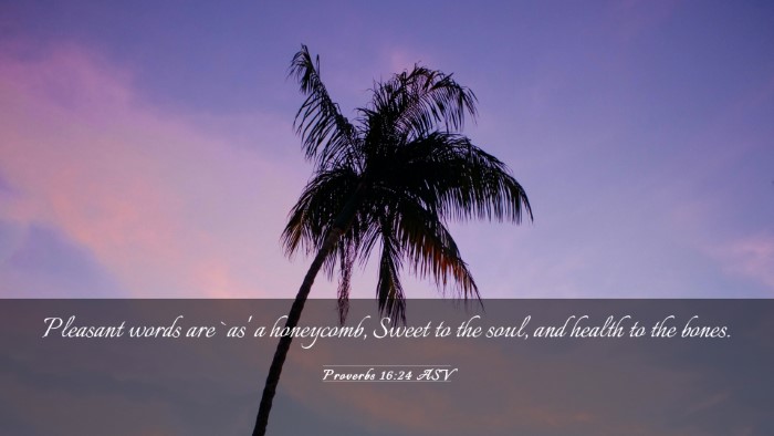 Picture 03 - Proverbs 16:24 ASV Desktop Wallpaper - Pleasant words are `as' a honeycomb, Sweet to the - Desktop Bible Verse Wallpaper