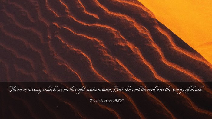 Picture 03 - Proverbs 16:25 ASV Desktop Wallpaper - There is a way which seemeth right unto a man, - Desktop Bible Verse Wallpaper