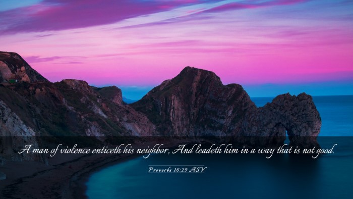 Picture 03 - Proverbs 16:29 ASV Desktop Wallpaper - A man of violence enticeth his neighbor, And - Desktop Bible Verse Wallpaper