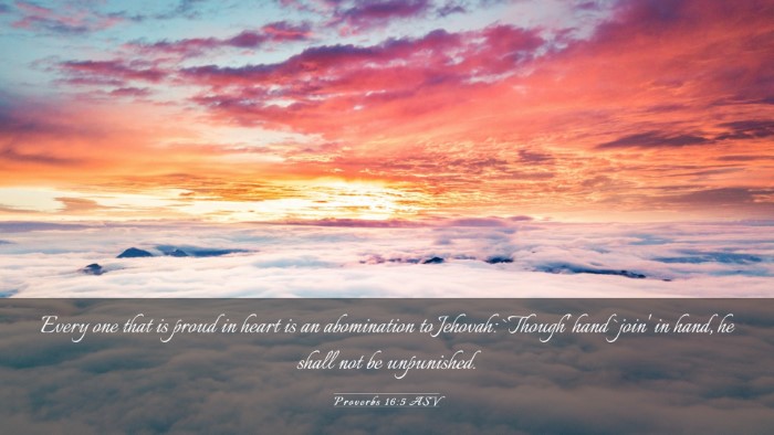Picture 03 - Proverbs 16:5 ASV Desktop Wallpaper - Every one that is proud in heart is an - Desktop Bible Verse Wallpaper