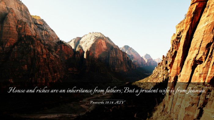 Picture 03 - Proverbs 19:14 ASV Desktop Wallpaper - House and riches are an inheritance from fathers; - Desktop Bible Verse Wallpaper