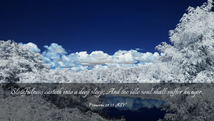 Picture 03 - Proverbs 19:15 ASV Desktop Wallpaper - Slothfulness casteth into a deep sleep; And the - Desktop Bible Verse Wallpaper