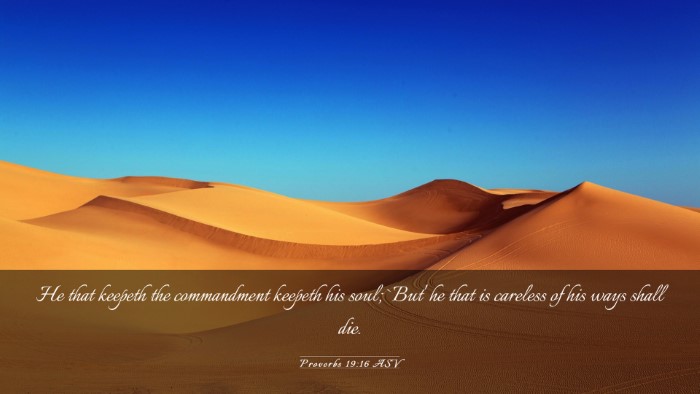 Picture 03 - Proverbs 19:16 ASV Desktop Wallpaper - He that keepeth the commandment keepeth his soul; - Desktop Bible Verse Wallpaper