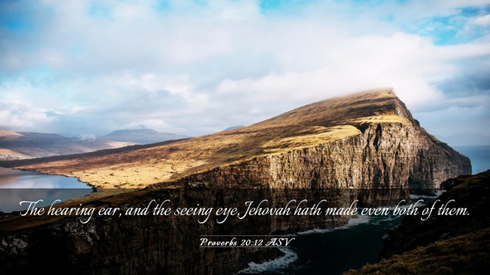 Picture 03 - Proverbs 20:12 ASV Desktop Wallpaper - The hearing ear, and the seeing eye, Jehovah hath - Desktop Bible Verse Wallpaper