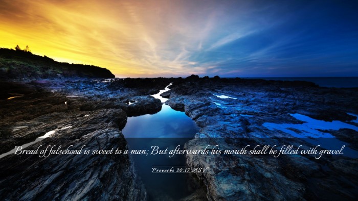 Picture 03 - Proverbs 20:17 ASV Desktop Wallpaper - Bread of falsehood is sweet to a man; But - Desktop Bible Verse Wallpaper