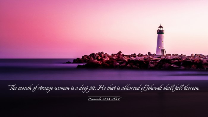 Picture 03 - Proverbs 22:14 ASV Desktop Wallpaper - The mouth of strange women is a deep pit: He that - Desktop Bible Verse Wallpaper