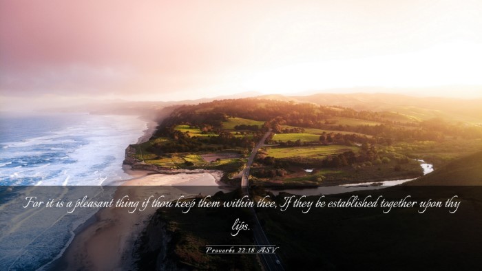 Picture 03 - Proverbs 22:18 ASV Desktop Wallpaper - For it is a pleasant thing if thou keep them - Desktop Bible Verse Wallpaper