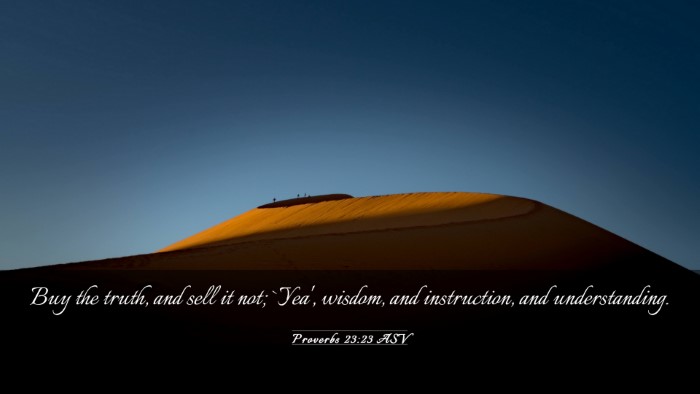 Picture 03 - Proverbs 23:23 ASV Desktop Wallpaper - Buy the truth, and sell it not; `Yea', wisdom, - Desktop Bible Verse Wallpaper