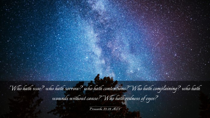 Picture 03 - Proverbs 23:29 ASV Desktop Wallpaper - Who hath woe? who hath sorrow? who hath - Desktop Bible Verse Wallpaper