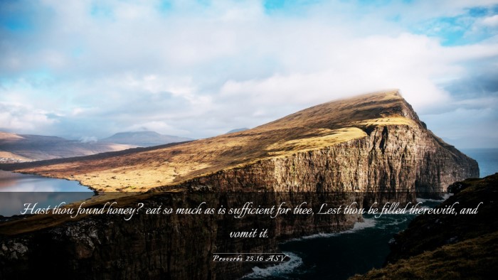 Picture 03 - Proverbs 25:16 ASV Desktop Wallpaper - Hast thou found honey? eat so much as is - Desktop Bible Verse Wallpaper