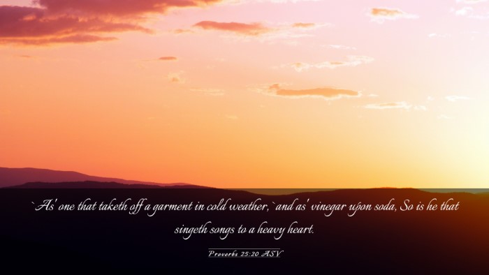 Picture 03 - Proverbs 25:20 ASV Desktop Wallpaper - `As' one that taketh off a garment in cold - Desktop Bible Verse Wallpaper