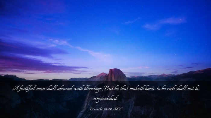 Picture 03 - Proverbs 28:20 ASV Desktop Wallpaper - A faithful man shall abound with blessings; But - Desktop Bible Verse Wallpaper