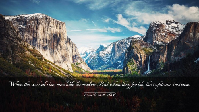 Picture 03 - Proverbs 28:28 ASV Desktop Wallpaper - When the wicked rise, men hide themselves; But - Desktop Bible Verse Wallpaper