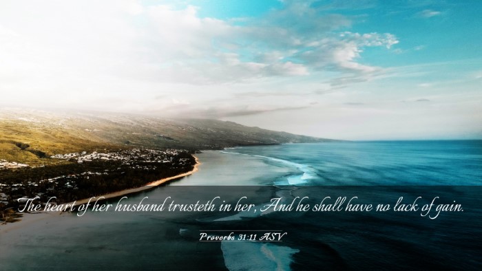Picture 03 - Proverbs 31:11 ASV Desktop Wallpaper - The heart of her husband trusteth in her, And he - Desktop Bible Verse Wallpaper