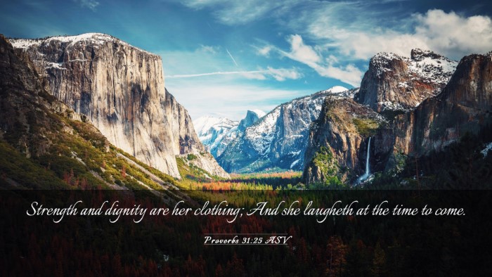 Picture 03 - Proverbs 31:25 ASV Desktop Wallpaper - Strength and dignity are her clothing; And she - Desktop Bible Verse Wallpaper