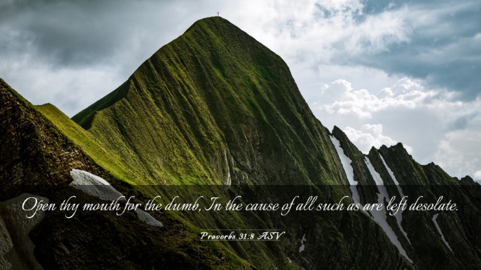 Picture 03 - Proverbs 31:8 ASV Desktop Wallpaper - Open thy mouth for the dumb, In the cause of all - Desktop Bible Verse Wallpaper