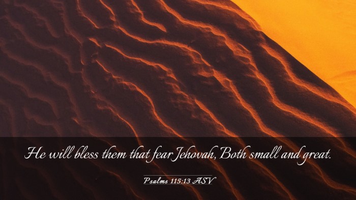 Picture 03 - Psalms 115:13 ASV Desktop Wallpaper - He will bless them that fear Jehovah, Both small - Desktop Bible Verse Wallpaper