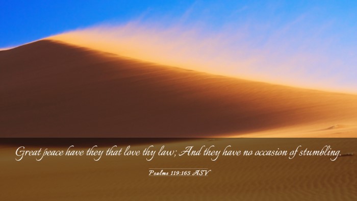 Picture 03 - Psalms 119:165 ASV Desktop Wallpaper - Great peace have they that love thy law; And they - Desktop Bible Verse Wallpaper